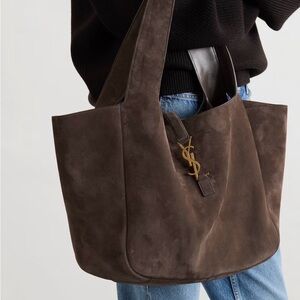 Yves Saint Laurent Dark Brown Suede Shoulder Bag